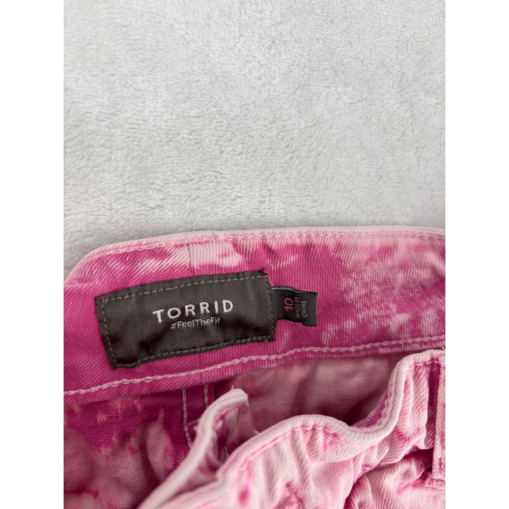 Torrid Denim Mini Skirt Size 10 Pink Acid Wash Barbiecore Y2K 90s Retro - Picture 7 of 8